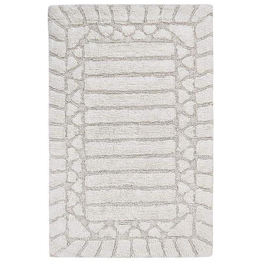 Tappeto da bagno in cotone beige 60 x 90 cm Forma rettangolare Motivo decorativo Tappeto da bagno Accessori da bagno Design moderno