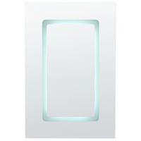 Specchiera da bagno in vetro nero e legno ingegnerizzato con LED 40 x 60 cm Design moderno