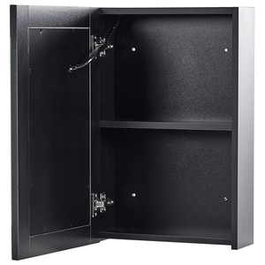 Specchiera da bagno in vetro nero e legno ingegnerizzato con LED 40 x 60 cm Design moderno