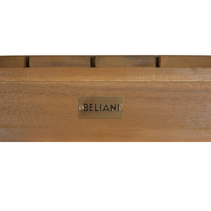 Tavolino da caffè da giardino in legno di acacia chiaro 90 x 75 cm da esterno moderno elegante