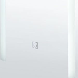 Specchiera da bagno in vetro nero e legno ingegnerizzato con LED 40 x 60 cm Design moderno