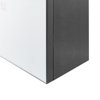 Specchiera da bagno in vetro nero e legno ingegnerizzato con LED 60 x 60 cm Design moderno