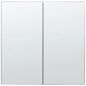 Armadietto a specchio per bagno in compensato bianco 60 x 60 cm Scaffali pensili a 2 ante