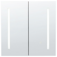 Armadietto da bagno con 2 Ante e specchio con luci LED 60 x 60 cm Armadio pensile stile moderno classico