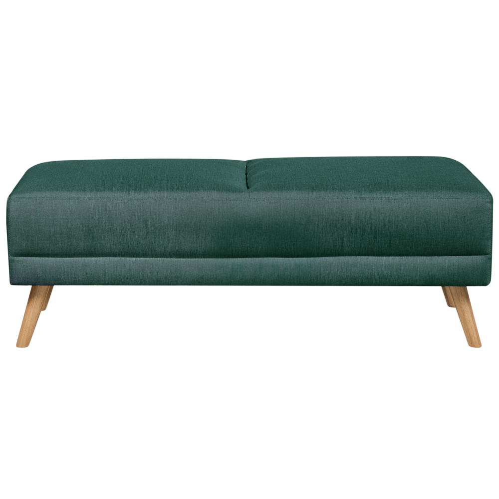 Poggiapiedi imbottito rettangolare in tessuto verde ottomana moderno minimalista