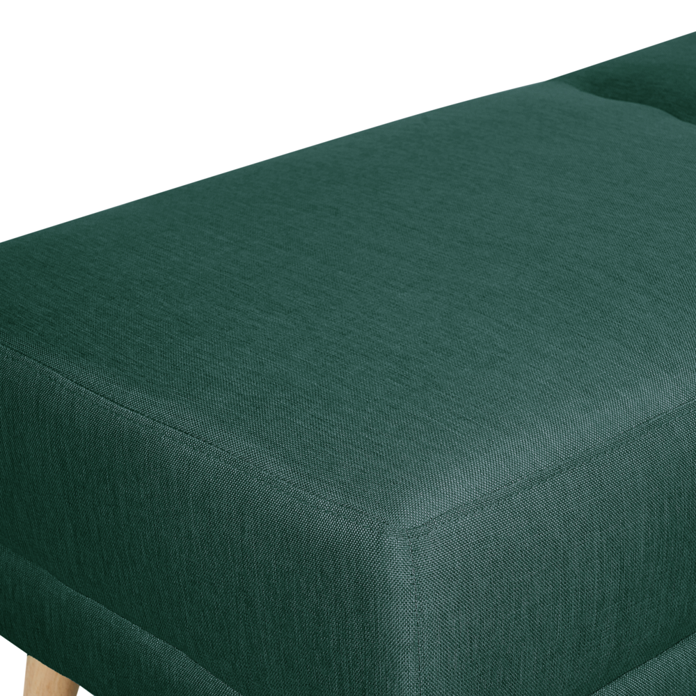 Poggiapiedi imbottito rettangolare in tessuto verde ottomana moderno minimalista