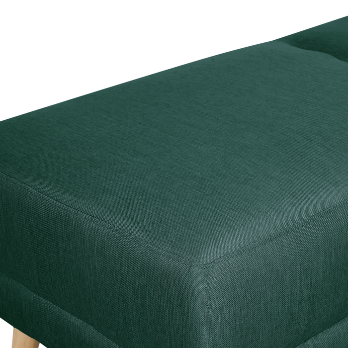 Poggiapiedi imbottito rettangolare in tessuto verde ottomana moderno minimalista