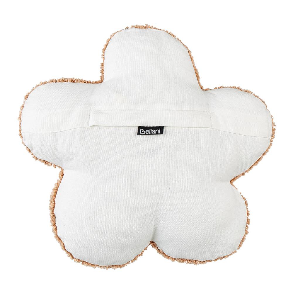 Set di 2 cuscini decorativi per bambini in cotone rosa pesca a forma di fiore, decorativi a tema floreale.