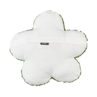 Set di 2 cuscini decorativi per bambini in cotone verde a forma di fiore, decorativi a tema floreale.