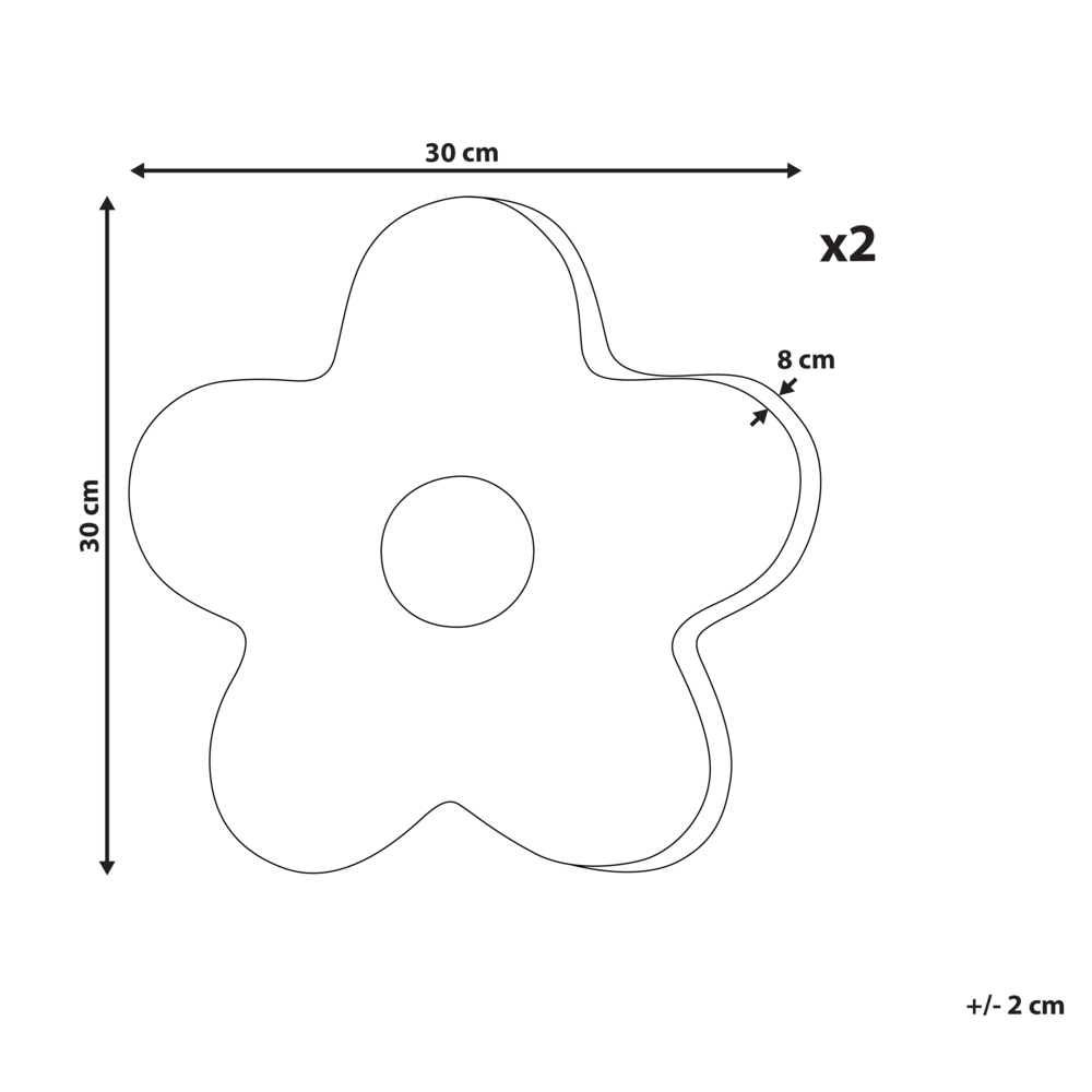 Set di 2 cuscini decorativi per bambini in cotone verde a forma di fiore, decorativi a tema floreale.