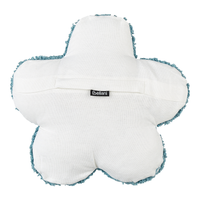 Set di 2 cuscini decorativi per bambini in cotone blu a forma di fiore, decorativi a tema floreale.