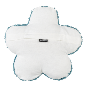 Set di 2 cuscini decorativi per bambini in cotone blu a forma di fiore, decorativi a tema floreale.