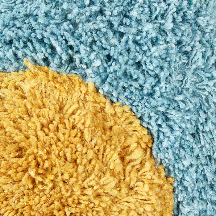 Set di 2 cuscini decorativi per bambini in cotone blu a forma di fiore, decorativi a tema floreale.