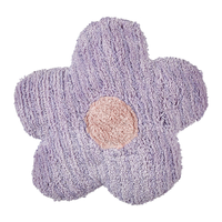 Set di 2 cuscini decorativi per bambini in cotone viola a forma di fiore, decorativi a tema floreale.