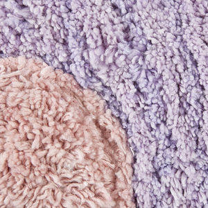 Set di 2 cuscini decorativi per bambini in cotone viola a forma di fiore, decorativi a tema floreale.