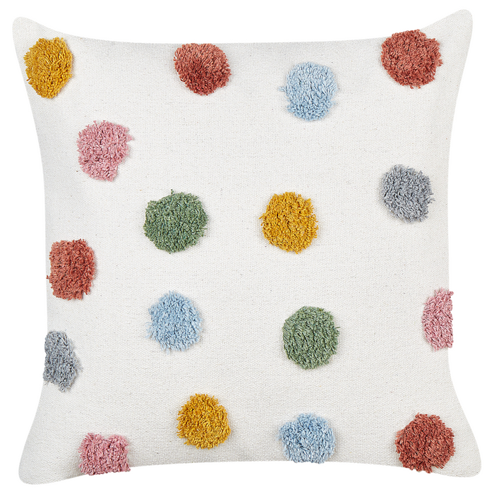 Set di 2 cuscini per bambini in cotone bianco con motivo multicolore 45 x 45 cm cameretta accessori