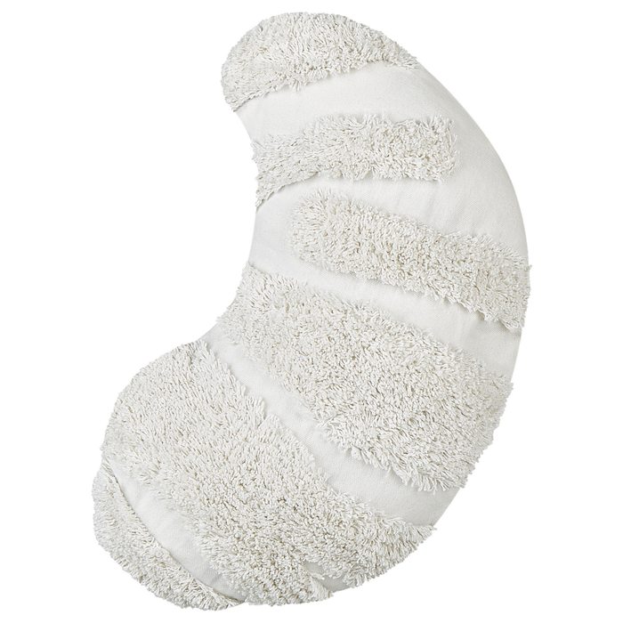 Set di 2 cuscini per bambini in cotone bianco a forma di croissant con motivo uniforme 40 x 25 cm cameretta camera da letto