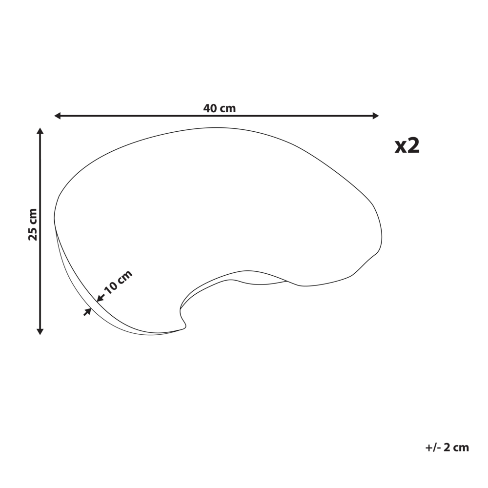 Set di 2 cuscini per bambini in cotone bianco a forma di croissant con motivo uniforme 40 x 25 cm cameretta camera da letto