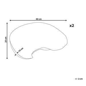 Set di 2 cuscini per bambini in cotone bianco a forma di croissant con motivo uniforme 40 x 25 cm cameretta camera da letto