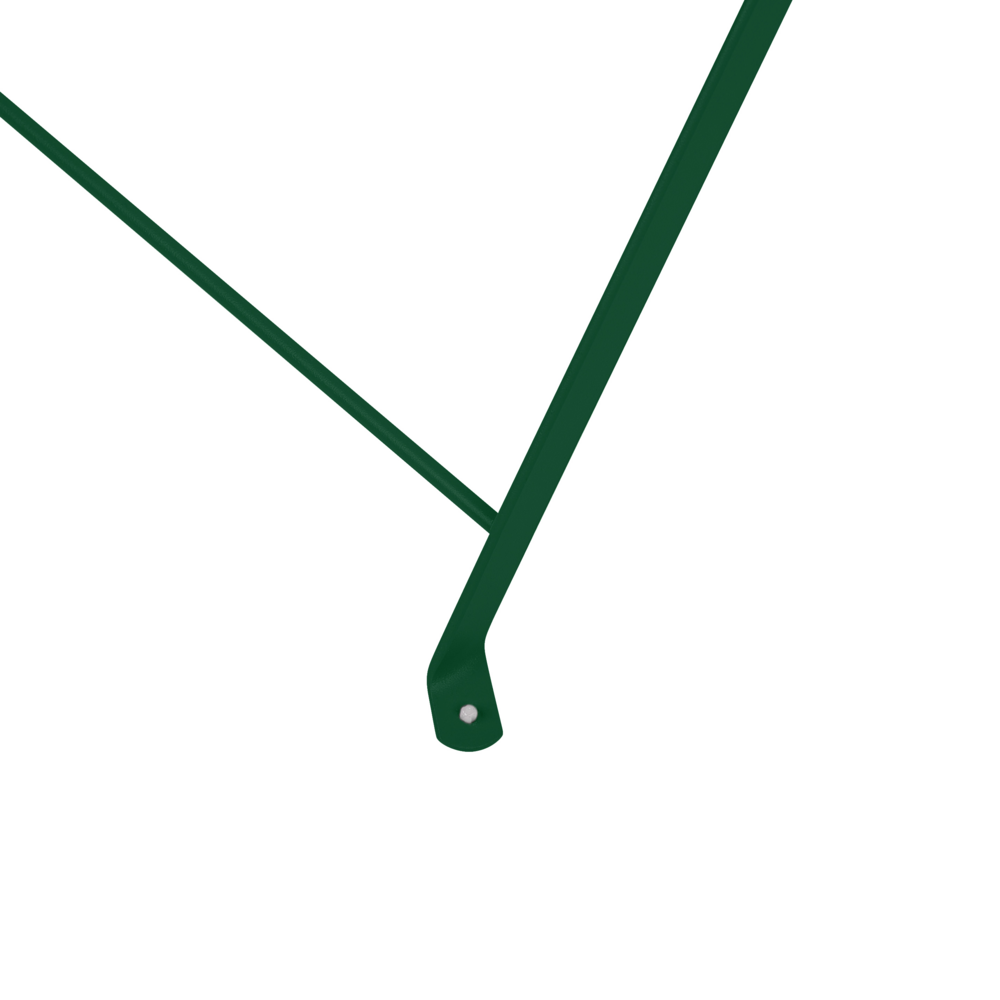 Set da bistrot 3 pezzi verde scuro in metallo pieghevole con schienale a doghe per esterni