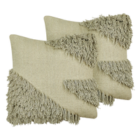 Set di 2 cuscini in cotone verde 45 x 45 cm Cuscini decorativi con imbottitura morbida Accessori Soggiorno Camera da letto