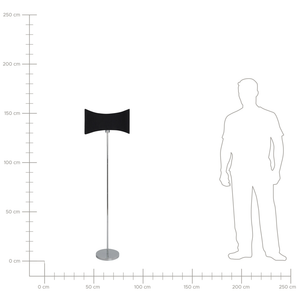 Lampada da terra in metallo con paralume in finta seta argento e nero stile moderno contemporaneo