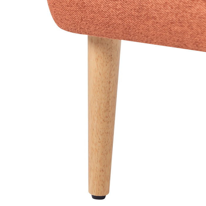 Poltrona Arancione Poliestere Struttura in legno con intreccio in rattan Gambe in legno Tappi delle gambe in plastica con cuscino Stile tradizionale Soggiorno Camera da letto