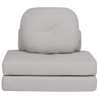 Divano pieghevole e trasformabile in letto in tessuto grigio chiaro stile moderno soggiorno