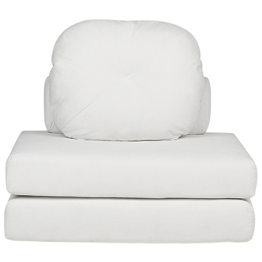 Divano pieghevole e trasformabile in letto in velluto a coste bianco sporco stile moderno soggiorno