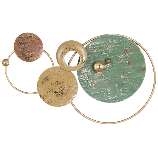 Scultura metallica in ferro dorato da parete Arte murale geometrica Astratta Glam Moderna Accessorio