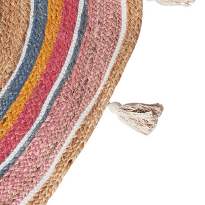 Tappeto per bambini in iuta multicolore ø 120 cm rotondo cameretta camera da letto