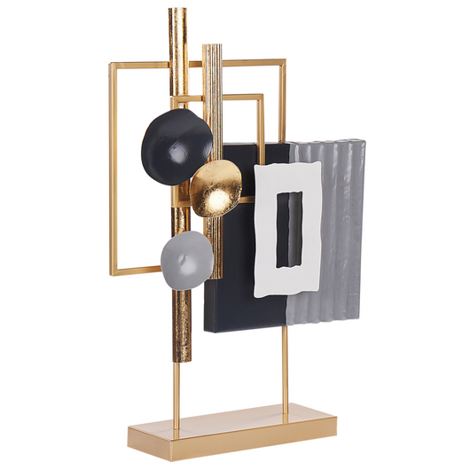 Ornamento in metallo dorato in ferro 45 cm Oggetto decorativo Pezzo d'accento Rettangoli Design moderno