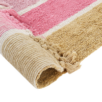 Tappeto per la cameretta con motivo arcobaleno beige e rosa 140 x 200 cm cameretta dei bambini