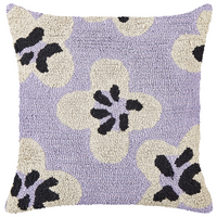 Set di 2 cuscini in cotone viola 45 x 45 cm decorativi con motivo floreale