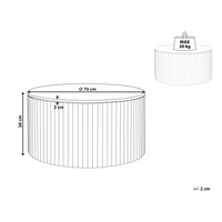 Tavolino moderno con contenitore e base rotonda in legno di mango chiaro soggiorno sala da pranzo contemporaneo