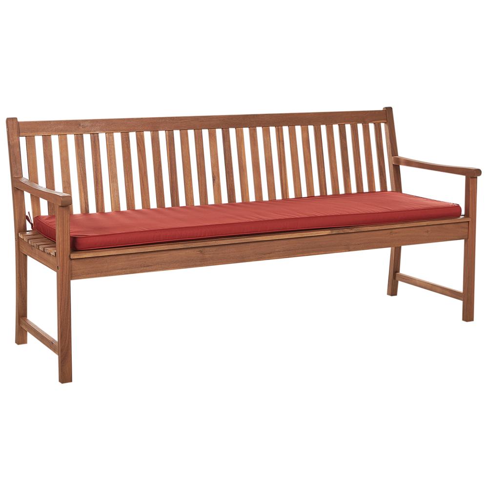 Cuscino per panca da giardino impermeabile rosso mattone 169 x 50 cm materiale impermeabile