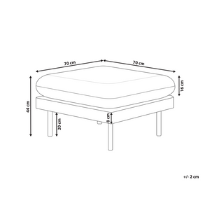 Pouf quadrato con cuscino in tessuto di ciniglia verde chiaro con gambe nere stile moderno retrò