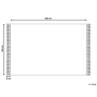 Tappeto moderno in cotone con motivo astratto e nappe multicolore 140 x 200 cm camera da letto soggiorno