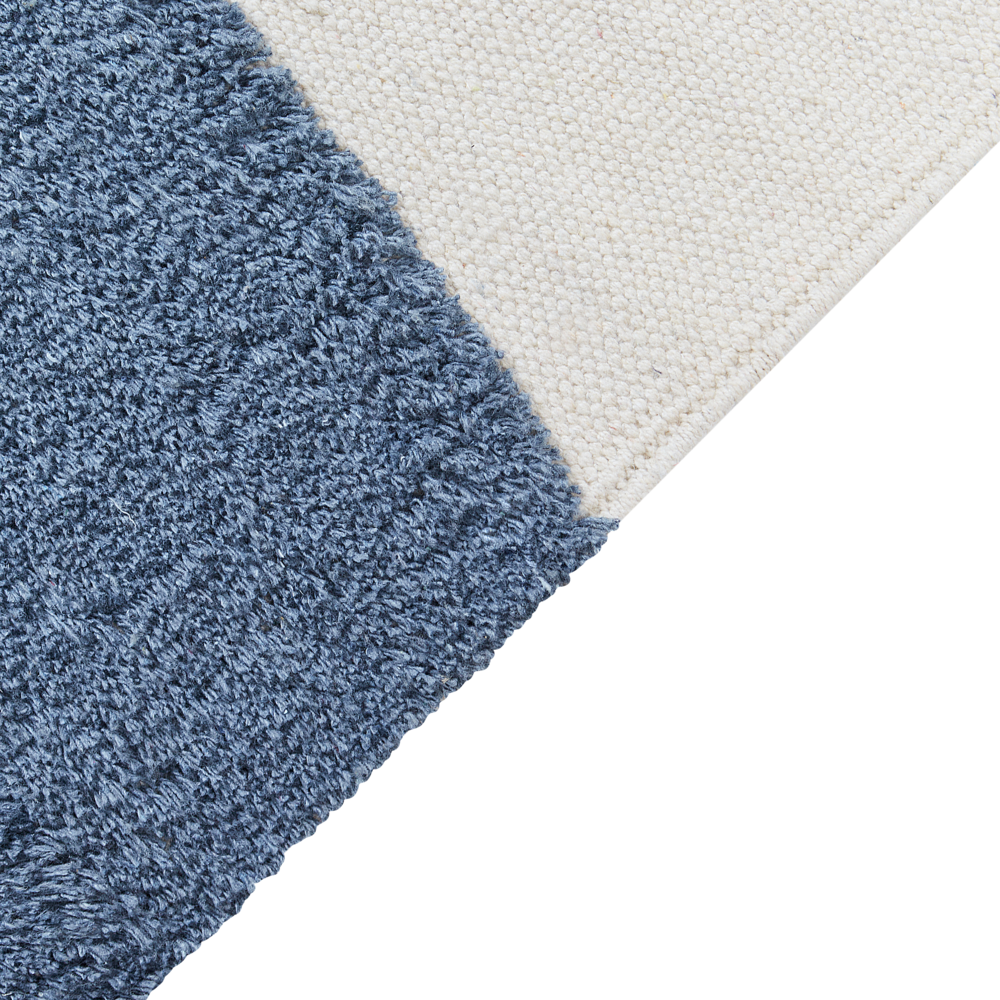 Tappeto moderno in cotone con motivo astratto e nappe multicolore 140 x 200 cm camera da letto soggiorno