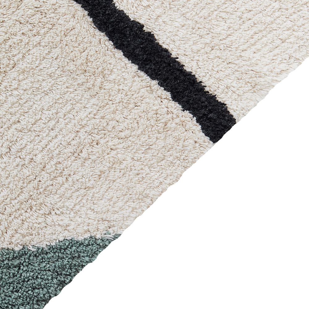 Tappeto per cameretta con motivo astratto e nappe multicolore 140 x 200 cm camera per bambini nursery soggiorno