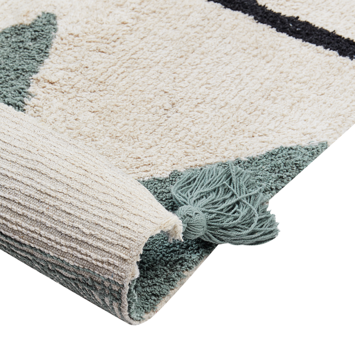 Tappeto per cameretta con motivo astratto e nappe multicolore 140 x 200 cm camera per bambini nursery soggiorno