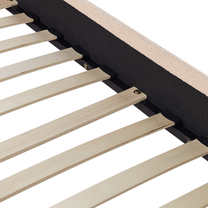 Divano Letto estraibile 80 x 200 cm Rivestimento in bouclé rosa pesca Misura singola sottoletto per ospiti