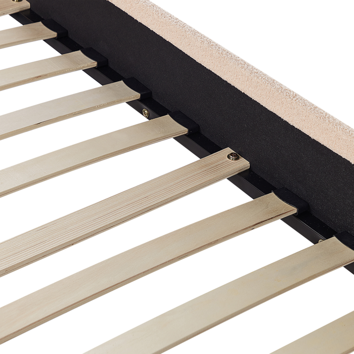 Divano Letto estraibile 80 x 200 cm Rivestimento in bouclé rosa pesca Misura singola sottoletto per ospiti