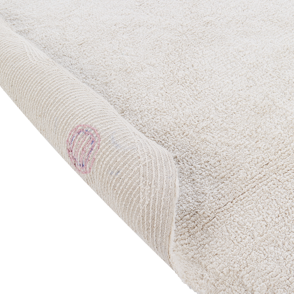 Tappeto per bambini in cotone Light Beige ø 120 cm Forma rotonda irregolare tessuta a mano Macchie multicolori Tappeto da gioco per bambini