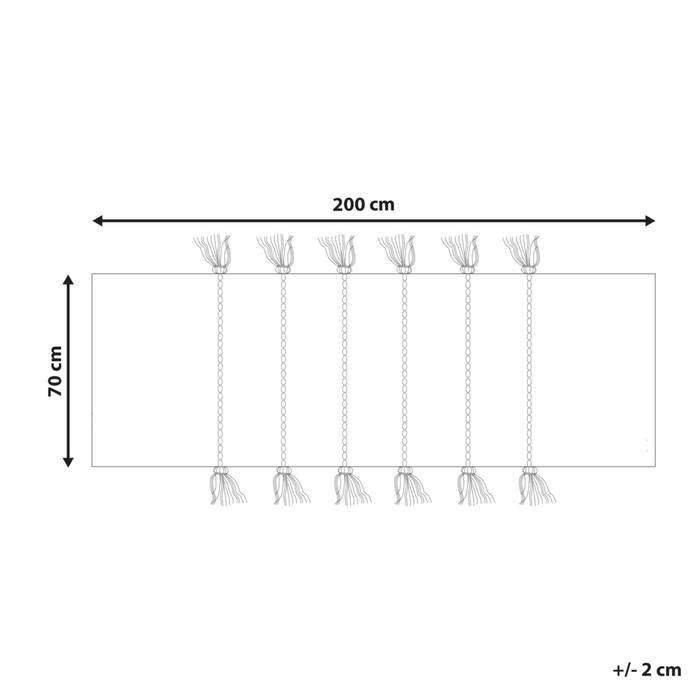 Tappeto Runner Beige Juta 70 x 200 cm Fili colorati intrecciati a mano Boho per camera dei bambini corridoio camera da letto