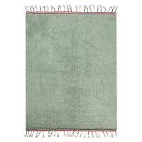 Tappeto per bambini in cotone verde 140 x 200 cm Rettangolare con nappe Motivi solidi Tappeto per bambini moderno e bohémien