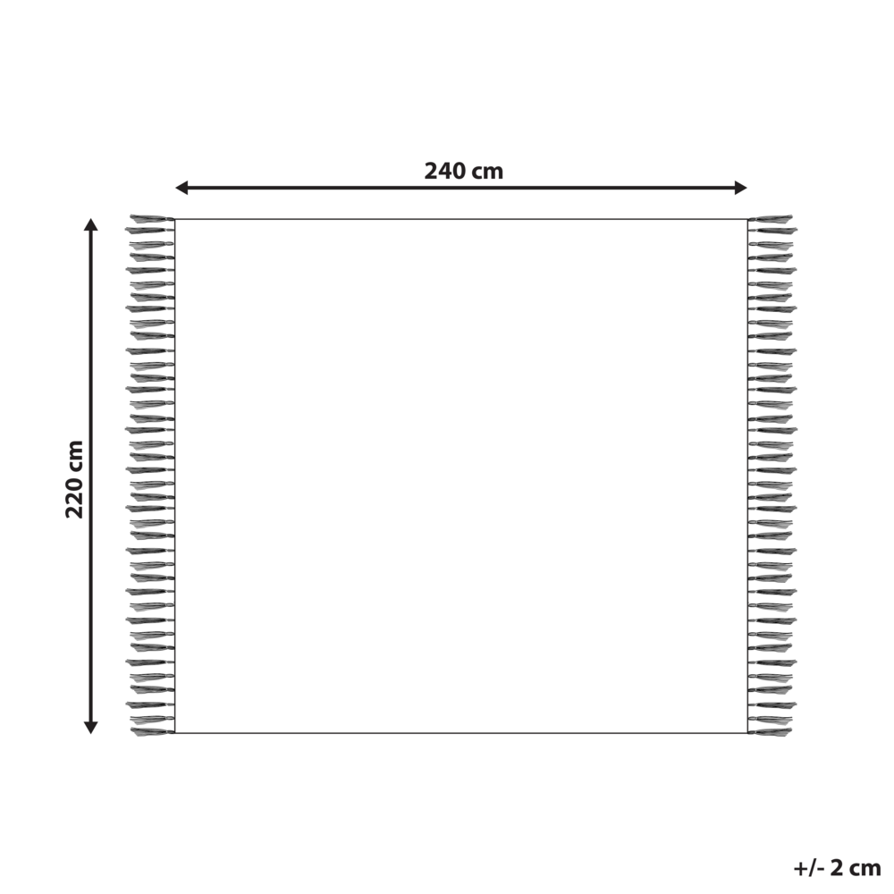 Plaid di cotone fatto a mano con motivo geometrico e nappe bianco e nero 220 x 240 cm copriletto soggiorno camera da letto divano
