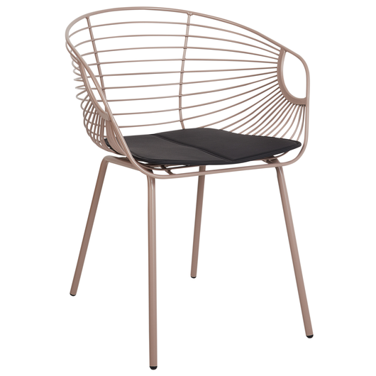 Set di 2 sedie da pranzo in metallo beige design ecopelle Nero cuscino per sedile Glam Industrial Modern