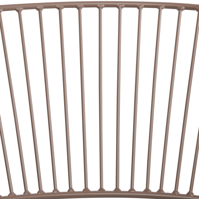 Set di 2 sedie da pranzo in metallo beige con design a filo in ecopelle nera con cuscinetto per sedili in stile industriale e glam.