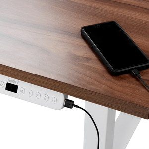 Scrivania regolabile in altezza elettricamente bianco e grigio 180 x 80 cm Struttura in acciaio verniciato a polvere